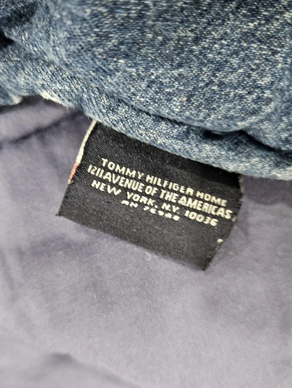 VTG Tommy Hilfiger QUEEN Denim Comforter Blue Jeans Cotton Reversible Preppy 90s